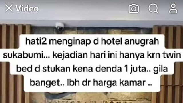 Viral! Pengunjung Hotel di Sukabumi Didenda Rp1 Juta Gegara Satukan Twin Bed