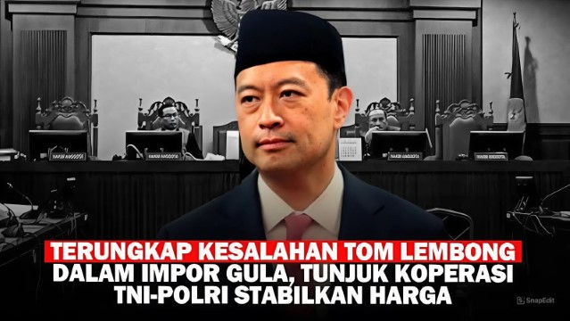 Terungkap! Tom Lembong Yang Dipenjara, Laba Operasi Gula Ternyata Dipakai TNI-Polri Untuk Kesejahteraan Prajurit