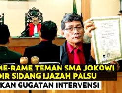 Teman Seangkatan Jokowi di SMAN 6 Solo Lakukan Langkah Intervensi di Sidang Ijazah, Apa Alasannya?