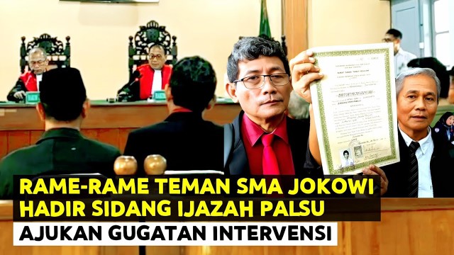 Teman Seangkatan Jokowi di SMAN 6 Solo Lakukan Langkah Intervensi di Sidang Ijazah, Apa Alasannya?