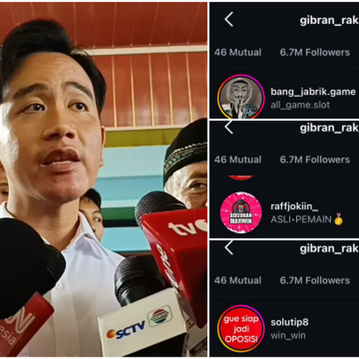 Gibran Tepergok Follow Akun Instagram Judol, Setwapres Bilang Gini