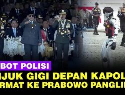 Alamak! Beraksi di Depan Prabowo dan Kapolri, Robot Polisi Mogok dan Sempat Oleng Keluar Barisan