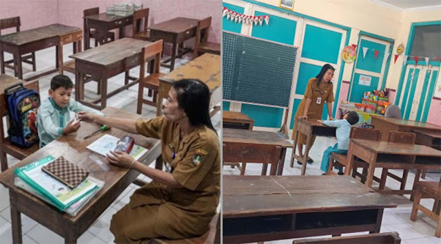 SDN 27 Kauman Solo Hanya Dapat 1 Murid Baru, Abrizam Sepi Jalani MPLS Sendirian