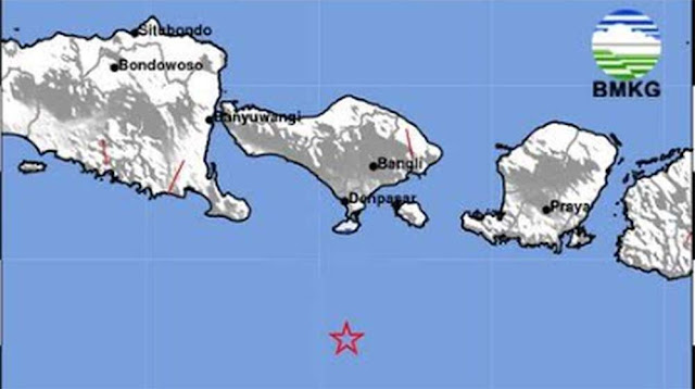 Gempa M4,3 Guncang Laut Kuta Selatan Bali
