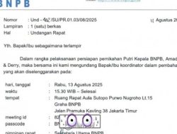 Heboh Surat Rapat Persiapan Nikahan Putri Kepala BNPB Berkop Resmi, Ini Klarifikasinya