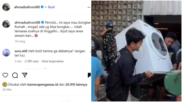 Dulu Sahroni Curhat Mau Bongkar Rumah, Kini Jadi Kenyataan Pahit Benar-Benar Dibongkar Massa