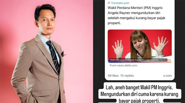 Fedi Nuril Heran Wakil PM Inggris Mundur Hanya Karena Kurang Bayar Pajak: Tiru Sini Dong!