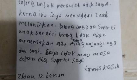 Bayi Ditinggal di Pejaten, Surat dari Kakak 12 Tahun Ungkap Alasan yang Bikin Nangis