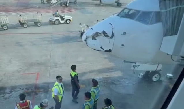 Misteri di Langit Riau: Moncong Pesawat Garuda Penyok Diduga Ditabrak Objek Asing!