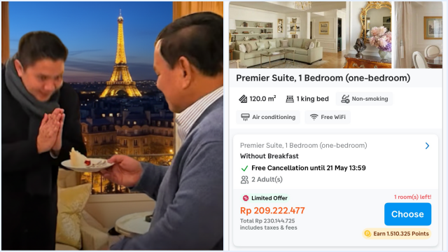 Viral! Tarif Kamar Rp232 Juta di Paris untuk Ulang Tahun Seskab Teddy, Prabowo Hadir